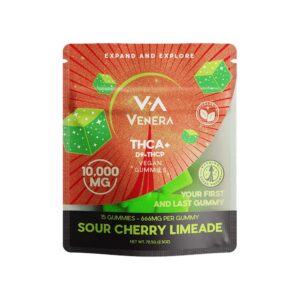 VENERA D9/THCP/THCA VEGAN 10000MG GUMMIES – SOUR CHERRY LIMEADE