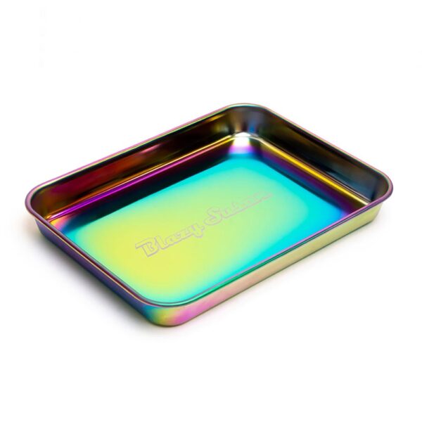 BLAZY SUSAN STAINLESS METAL TRAY - RAINBOW