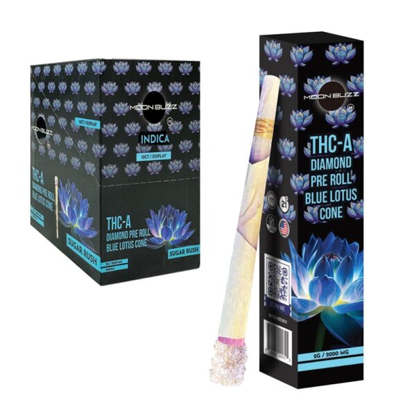 MOON BUZZ THCA BLUE LOTUS PREROLLS INDICA - SUGAR RUSH
