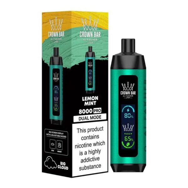 ALFAKHER CROWN BAR PLUS 5% NIC 8000 PUFFS - LEMON MINT