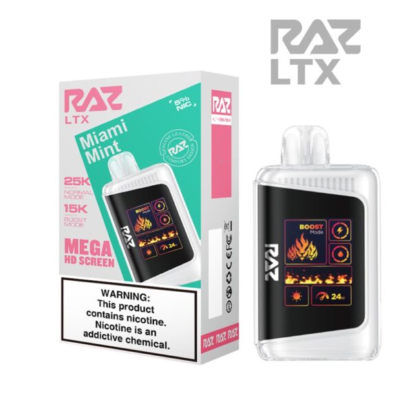 RAZ LTX 5% 25KPUFF DISPOSABLE- MIAMI MINT