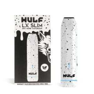 WULF MODS LX SLIM 900MAH DRY HERB VAPORIZER – WHITE BLACK SPATTER