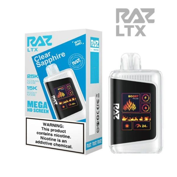 RAZ LTX 5% 25KPUFF DISPOSABLE- CLEAR SAPPHIRE