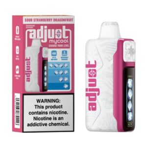 ADJUST MY COOL 5%NIC 40K PUFFS DISPOSABLE – SOUR STRAW DRAGONFRUIT