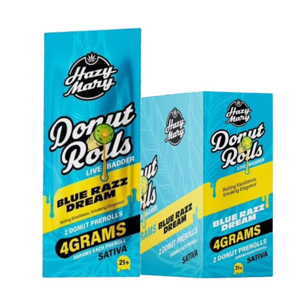 HAZY MARY 4G 2CT DONUT ROLLS SATIVA - BLUERAZZ DREAM
