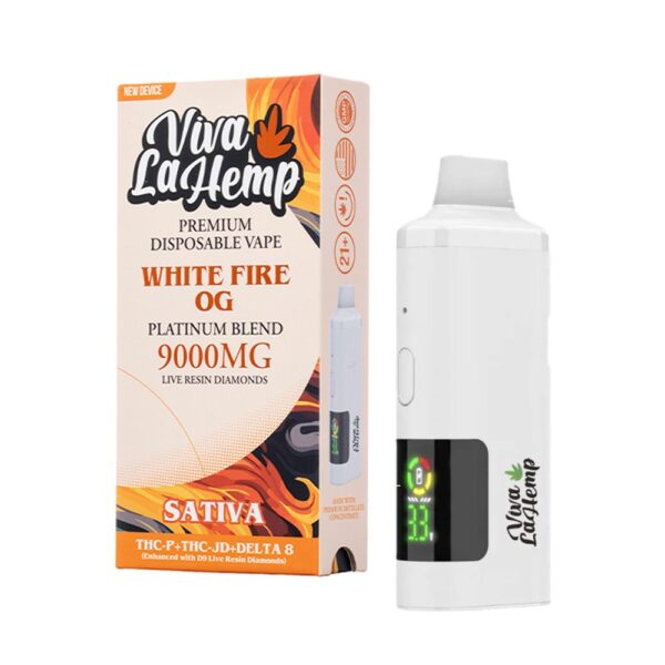 VIVA LA HEMP PLATINUM BLEND 9000MG DISPOSABLE SATIVA - WHITE FIRE OG