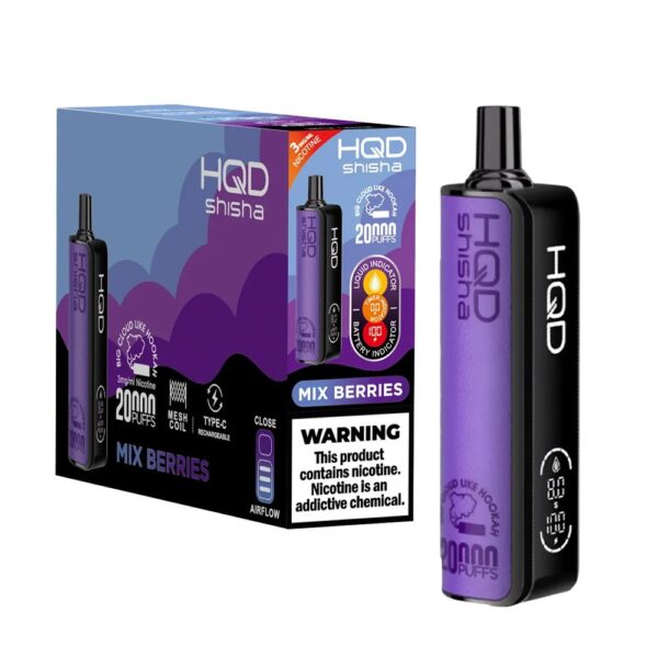 HQD SHISHA 3% NIC 20KPUFFS DISPOSABLE - MIX BERRIES