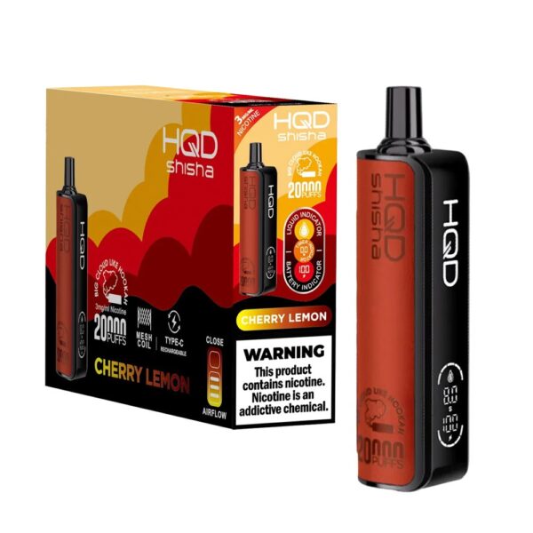 HQD SHISHA 3% NIC 20KPUFFS DISPOSABLE - CHERRY LEMON