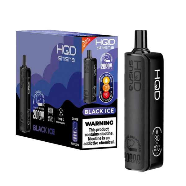 HQD SHISHA 3% NIC 20KPUFFS DISPOSABLE - BLACK ICE