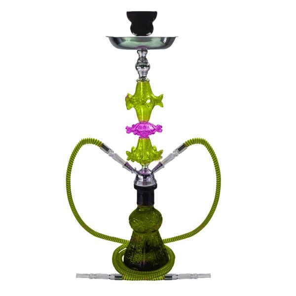 ZEBRA STACY 2 HOSES 29" HOOKAH - GREEN