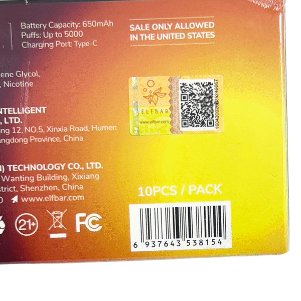 ELF BAR ULTRA 5% SALT NIC DISPOSABLE - TOBACCO - Image 3