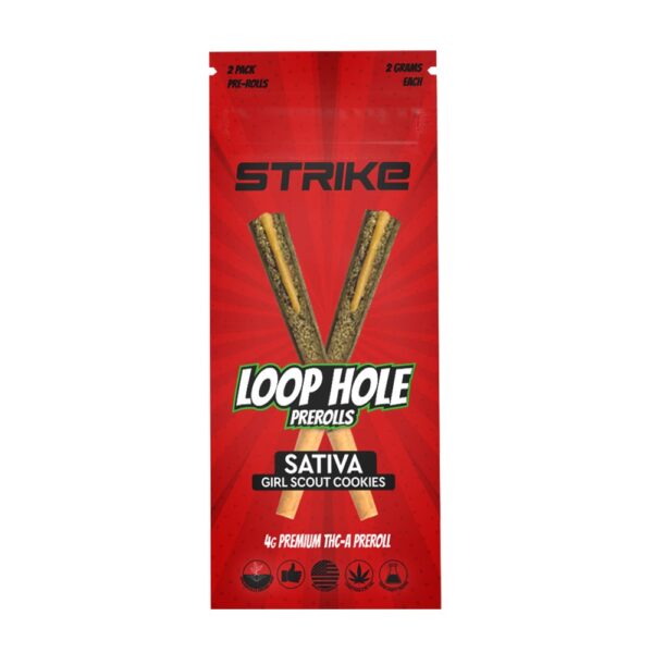 STRIKE LOOP HOLE 2CT 4G PREROLLS SATIVA - GIRL SCOUT COOKIES