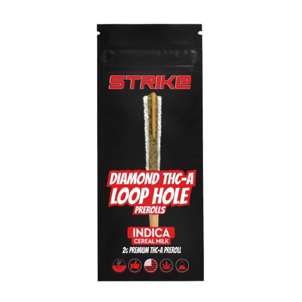 STRIKE DIAMOND THCA LOOP HOLE 2G PREROLLS INDICA - CEREAL MILK