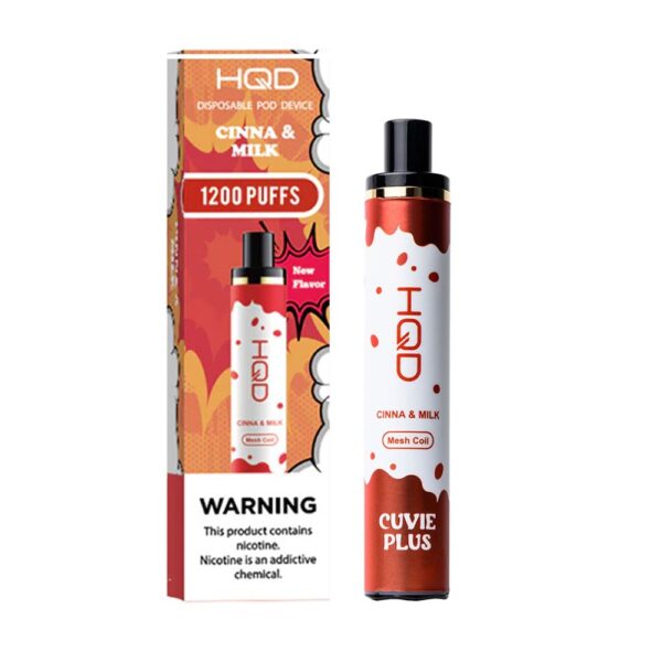 HQD CUVIE PLUS 5% NIC DISPOSABLE - CINNA & MILK