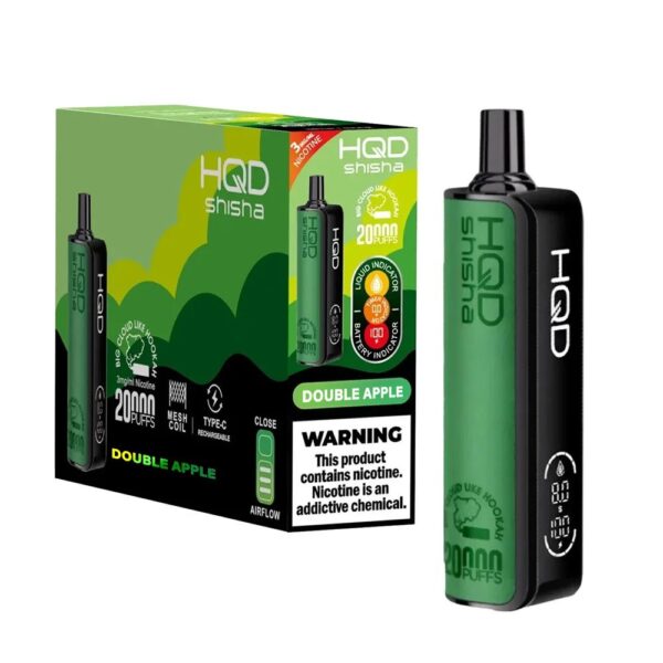 HQD SHISHA 3% NIC 20KPUFFS DISPOSABLE - DOUBLE APPLE