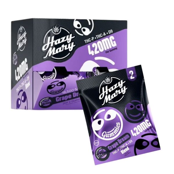 HAZY MARY THCP/D9 BLEND 420MG 2CT GUMMIES - GRAPE DREAM