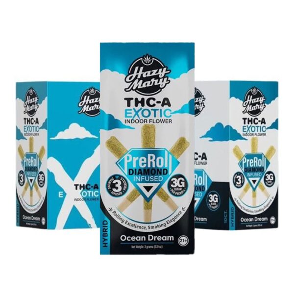 HAZY MARY 3G 3CT EXOTIC PREROLLS HYBRID - OCAN DREAM