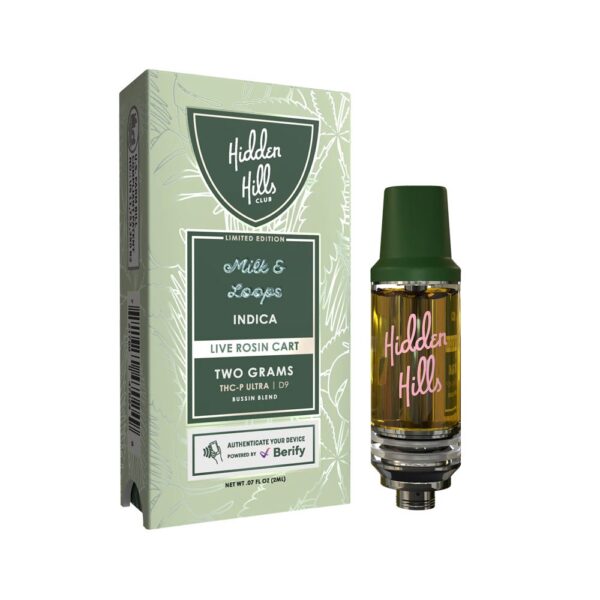 HIDDEN HILLS THCP/D9 BUSSIN BLEND 2G CARTRIDGE INDICA - MILKY LOOPS