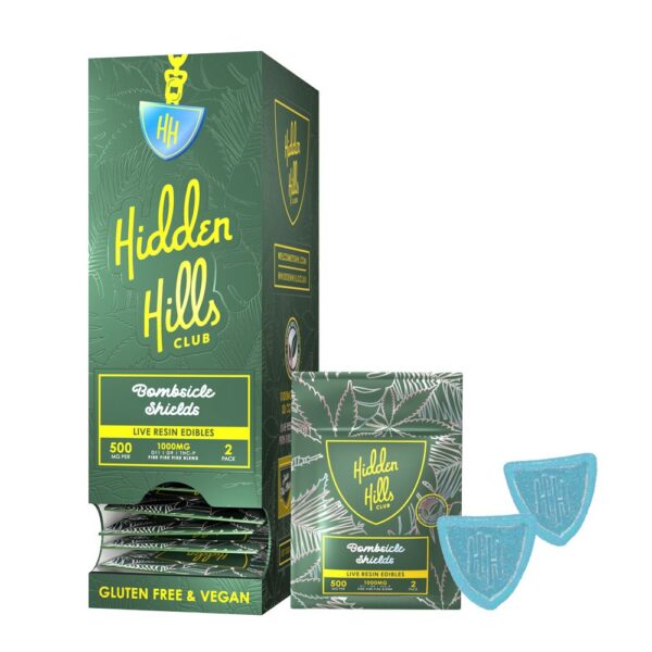 HIDDEN HILLS LIVE RESIN D11/D9/THCP 1G GUMMIES - BOMBSICLE SHEILDS