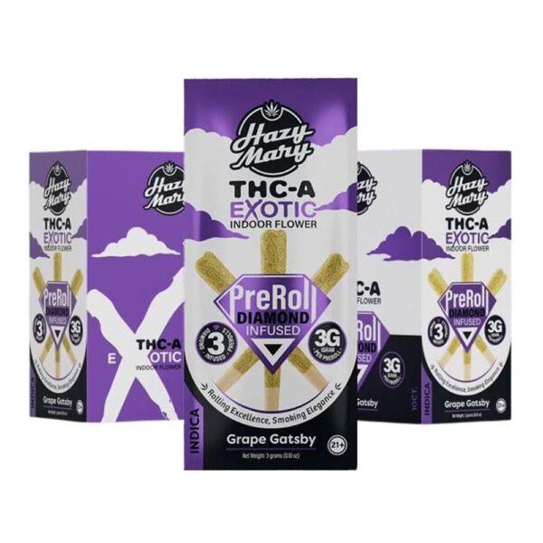 HAZY MARY 3G 3CT EXOTIC PREROLLS INDICA - GRAPE GATSBY