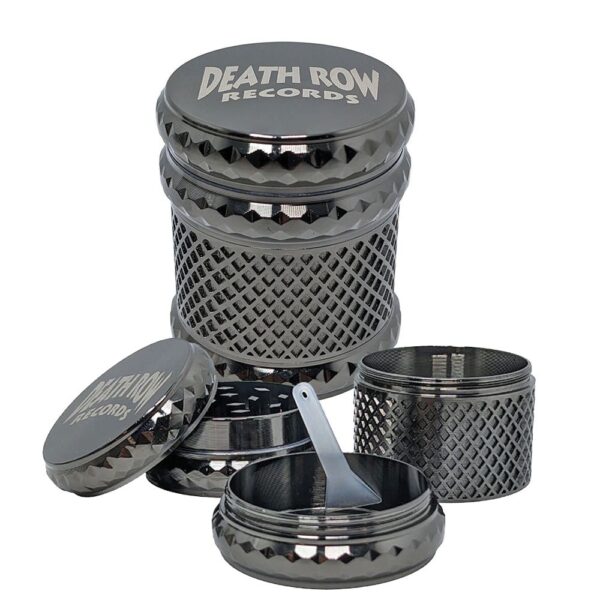 DRR 1.7" 4PARTS ZINC GEM GRID GRINDER - GUN METAL/BLACK