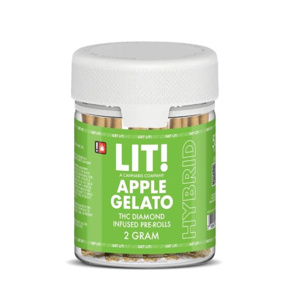 LIT! THC DIAMOND 2G PREROLLED JOINTS HYBRID - APPLE GELATO