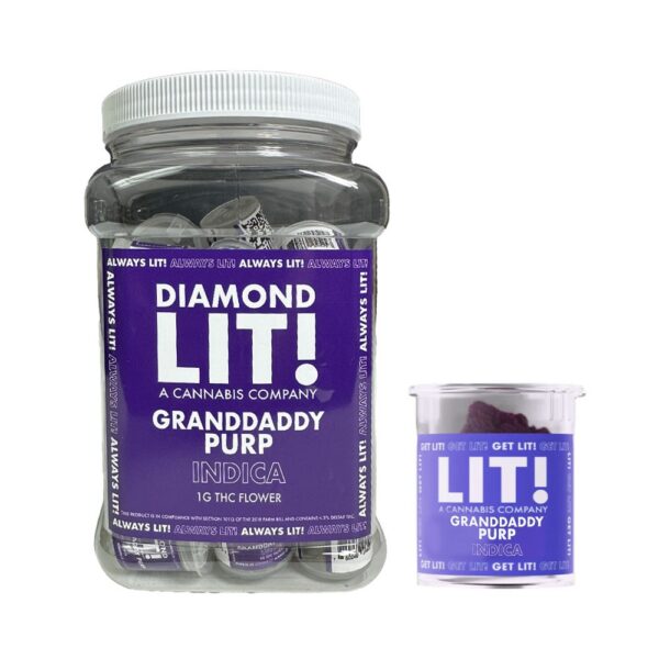 LIT! THC 1G FLOWER JAR INDICA - GRANDADDY PURP
