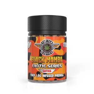 TOP TEN EXOTIC THCP 1.5G PREROLLS SATIVA – BLACK MAMBA
