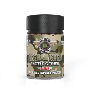 TOP TEN EXOTIC THCP 1.5G PREROLLS SATIVA – AFGHAN KUSH