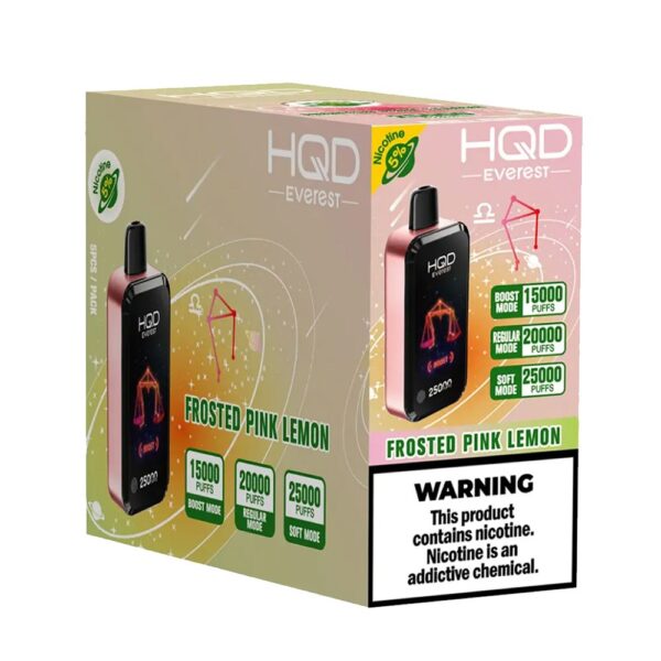 HQD CUVIE EVEREST 25K 5% DISPOSABLE - FROSTED PINK LEMON