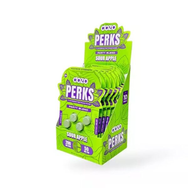 DOZO PERKS 7OHM PARTY BLEND 4CT 50MG PILLS - SOUR APPLE