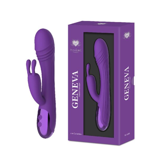 GENEVA LIQUID SILICONE RABBIT VIBE - PURPLE