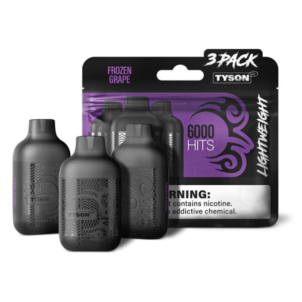 TYSON LIGHTWEIGHT 5% NIC 6KPUFFS DISPOSABLE - FROZEN GRAPE
