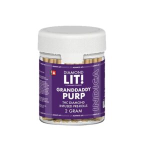 LIT! THC DIAMOND 2G PREROLLED JOINTS INDICA – GRANDADDY PURP