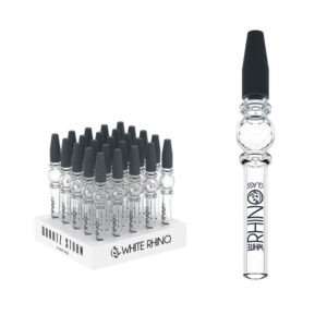 WHITE RHINO PYREX V2 DAB STRAW W/ SILICONE CAP
