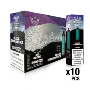 ALFAKHER CROWN BAR 5% NIC 8000 PUFFS- BLACK CURRANT MINT