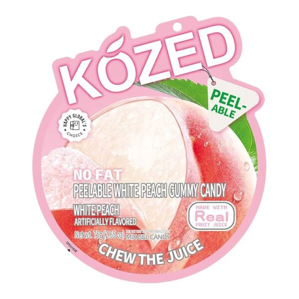 KOZED JUICE TO CHEW 75G GUMMY CANDY - WHITE PEACH