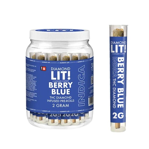 LIT! THC DIAMOND 2G PREROLLED JOINT INDICA - BERRY BLUE