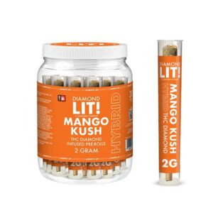 LIT! THC DIAMOND 2G PREROLLED JOINT HYBRID – MANGO KUSH