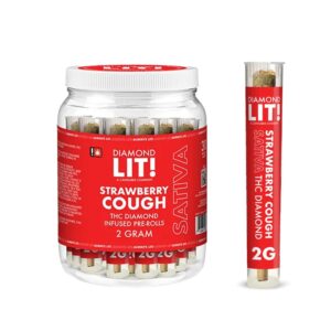 LIT! THC DIAMOND 2G PREROLLED JOINT SATIVA – STRAW COUGH