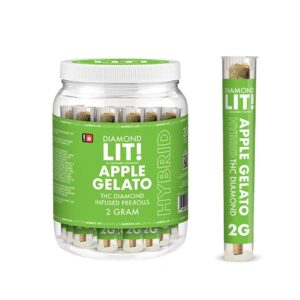 LIT! THC DIAMOND 2G PREROLLED JOINT HYBRID – APPLE GELATO