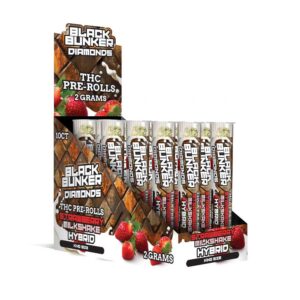 BLACK BUNKER DIAMOND THC 2G PREROLLS HYBRID – STRAWBERRY MILK SHAKE