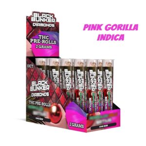 BLACK BUNKER DIAMOND THC 2G PREROLLS INDICA – PINK GORILLA