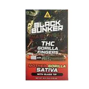 BLACK BUNKER THC GORILLA FINGERS HASH HOLE 3G PREROLLS SATIVA – MOTHER GORILLA