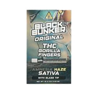 BLACK BUNKER THC GORILLA FINGERS 3G PREROLLS SATIVA – AMNESIA HAZE