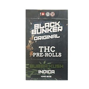BLACK BUNKER ORIGINAL THC 2G PREROLLS INDICA – BUBBA KUSH