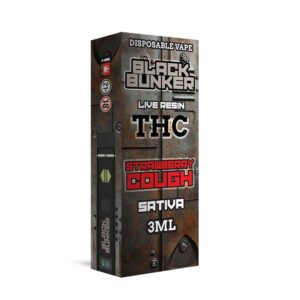 BLACK BUNKER THC LIVE RESIN 3ML DISPOSABLE SATIVA – STRAW COUGH