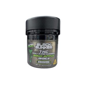 BLACK BUNKER THC 500MG GUMMIES INDICA – SUPER SOUR APPLE