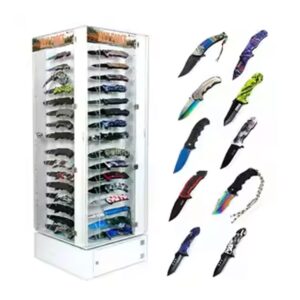 KNIFE 4 SIDED COUNTER ACRYLIC DISPLAY W/ LED