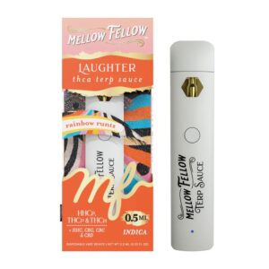MELLOW FELLOW TERP SAUCE LAUGHTER BLEND 0.5ML DISPOSABLE INDICA – RAINBOW RUNTZ